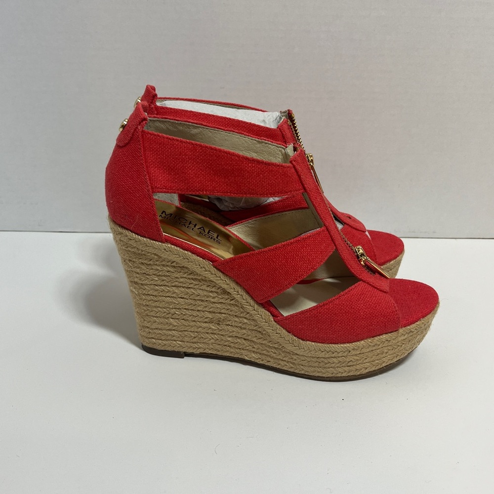Michael Kors Red Wedge Sandals
